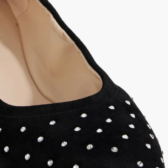 STUART WEITZMAN Bling crystal-embellished suede ballet flats - Picture 4 of 4